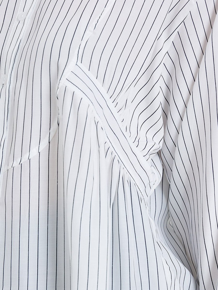Women White Striped Oversized Shirt