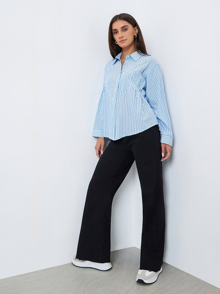 Women Striped Oversized Shirt