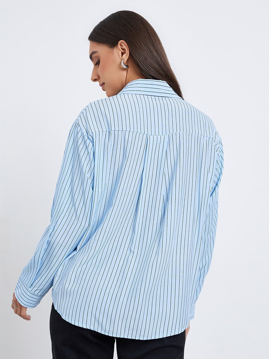 Women Striped Oversized Shirt