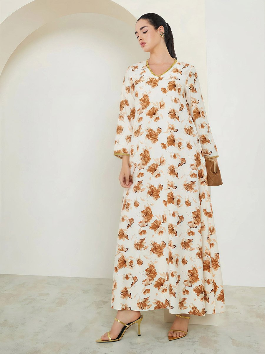 Women Floral Printed A-Line Jalabiya
