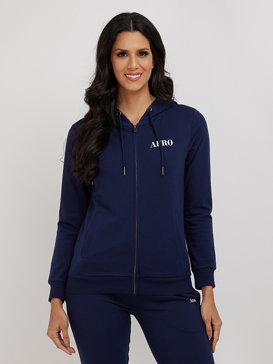 Printed Zip-Up Fleece Hoodie