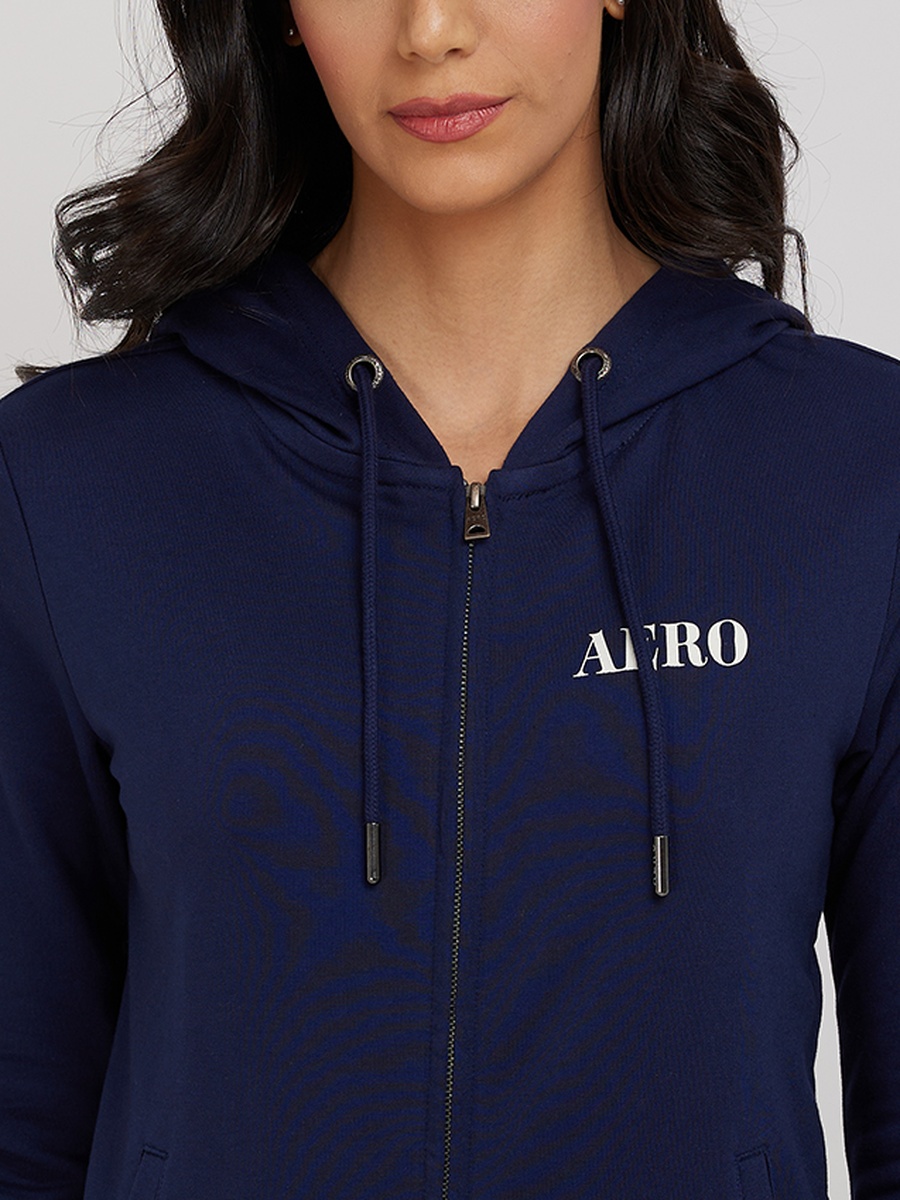 Printed Zip-Up Fleece Hoodie
