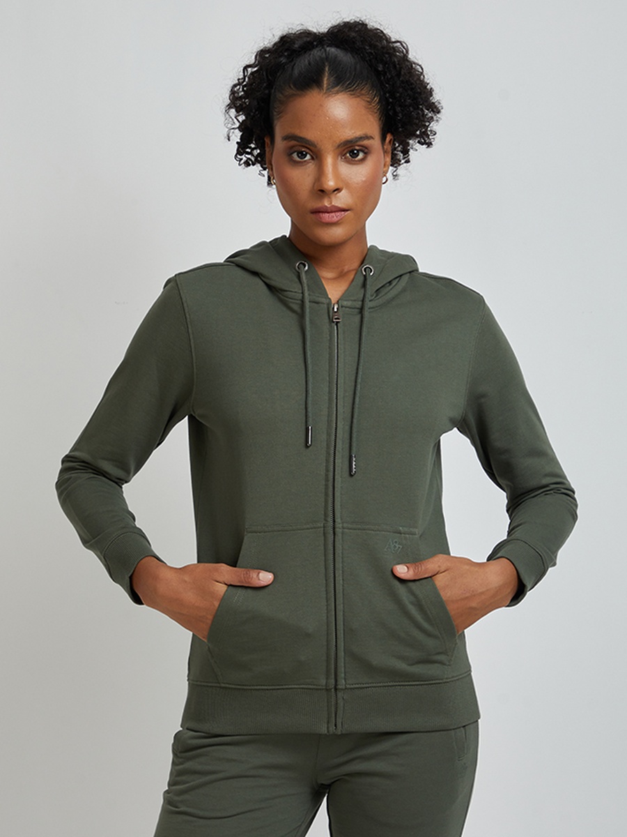 Plain Fleece Zip-Up Hoodie