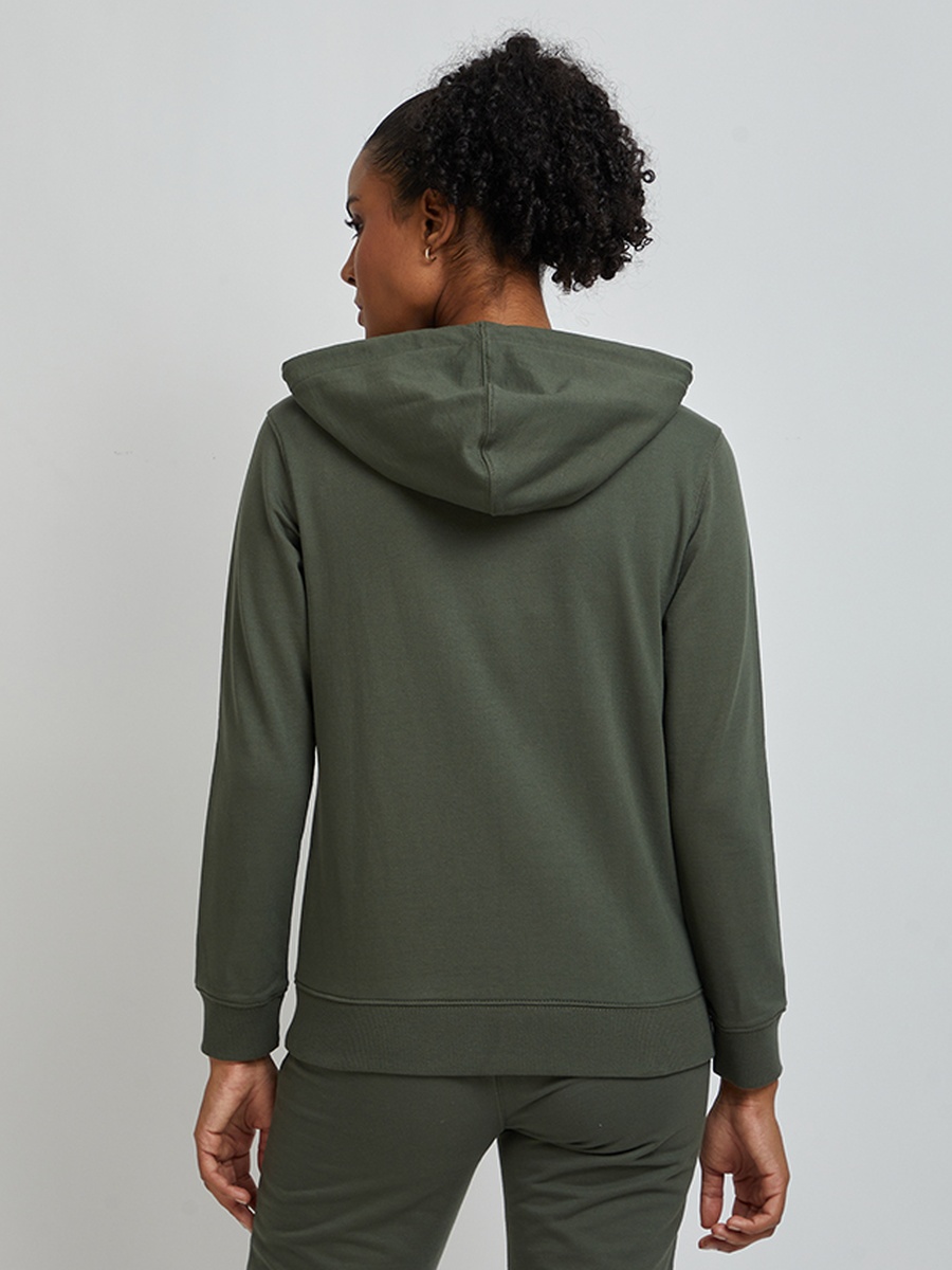 Plain Fleece Zip-Up Hoodie