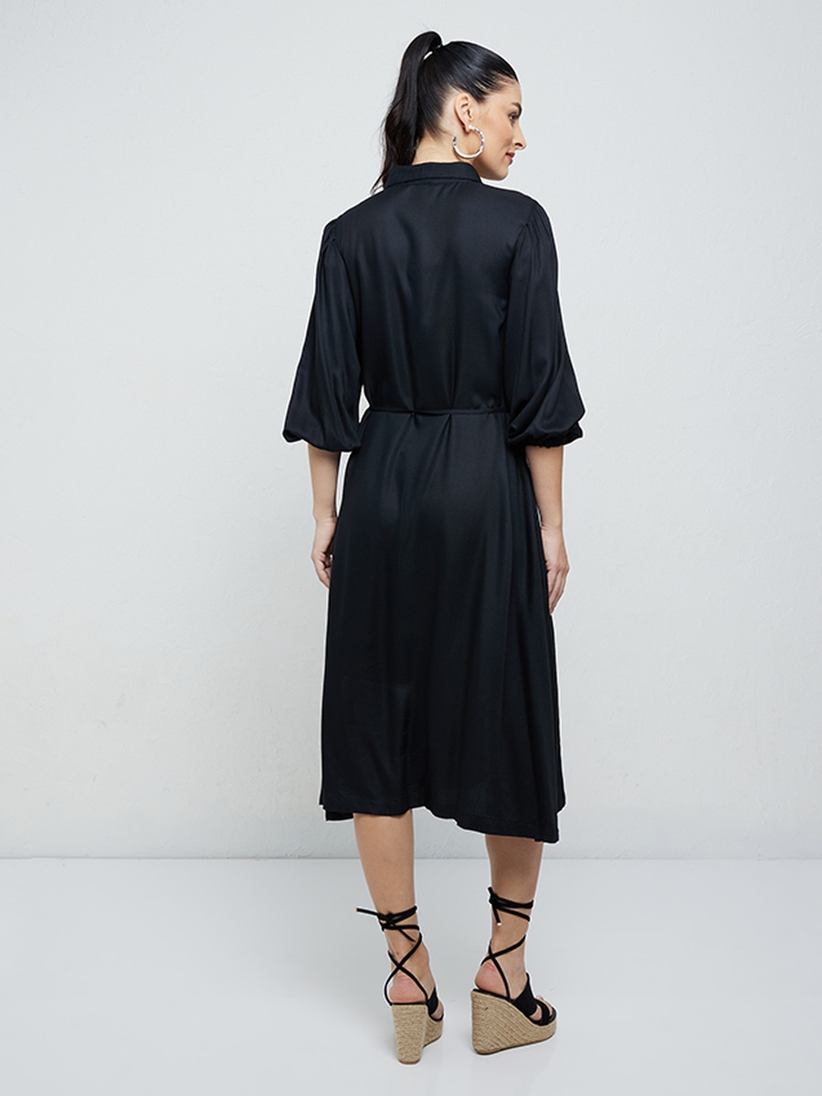 Twill Midi Shirt Dress