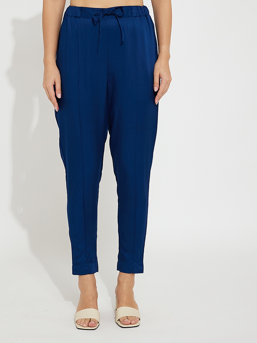 Plain Drawstring Waist Pants