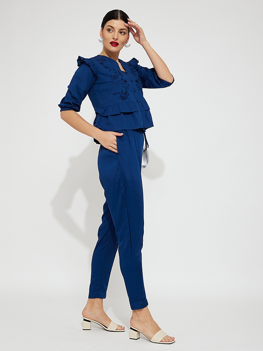 Plain Drawstring Waist Pants