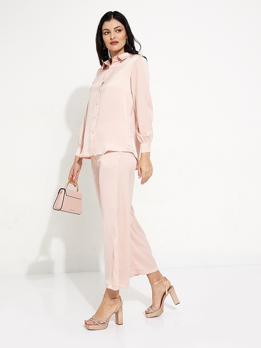 Plain Flat Front Wide Leg Pants