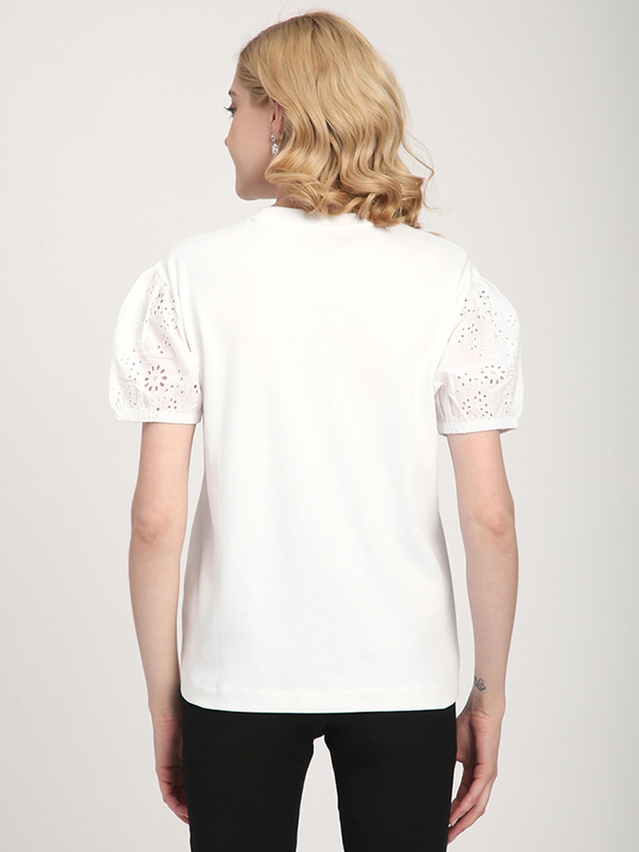 Solid Schiffli Short Sleeve T-Shirt