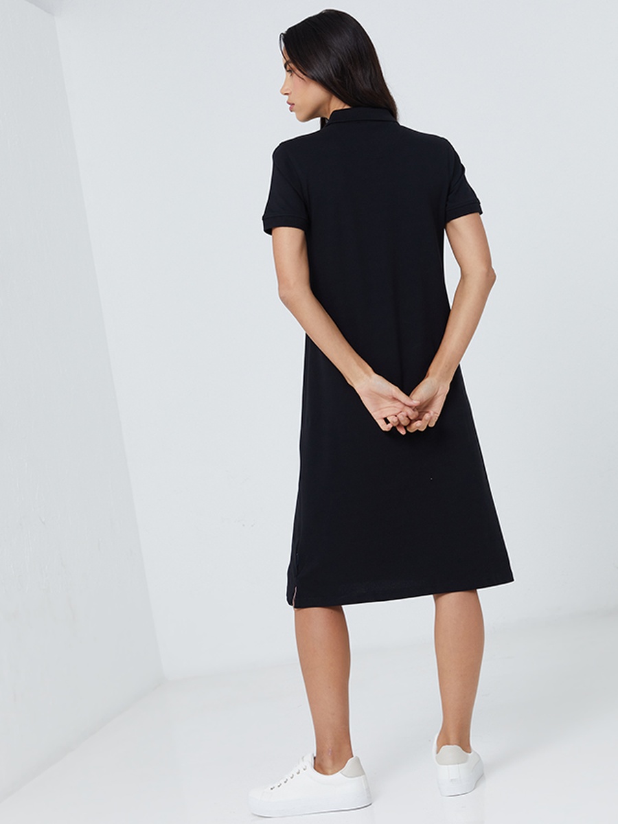 Logo Detail Short Sleeve Polo T-Shirt Dress