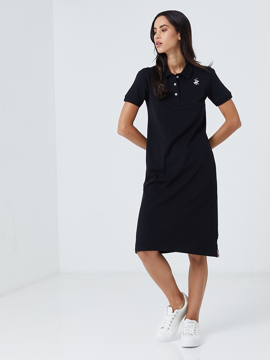 Logo Detail Short Sleeve Polo T-Shirt Dress