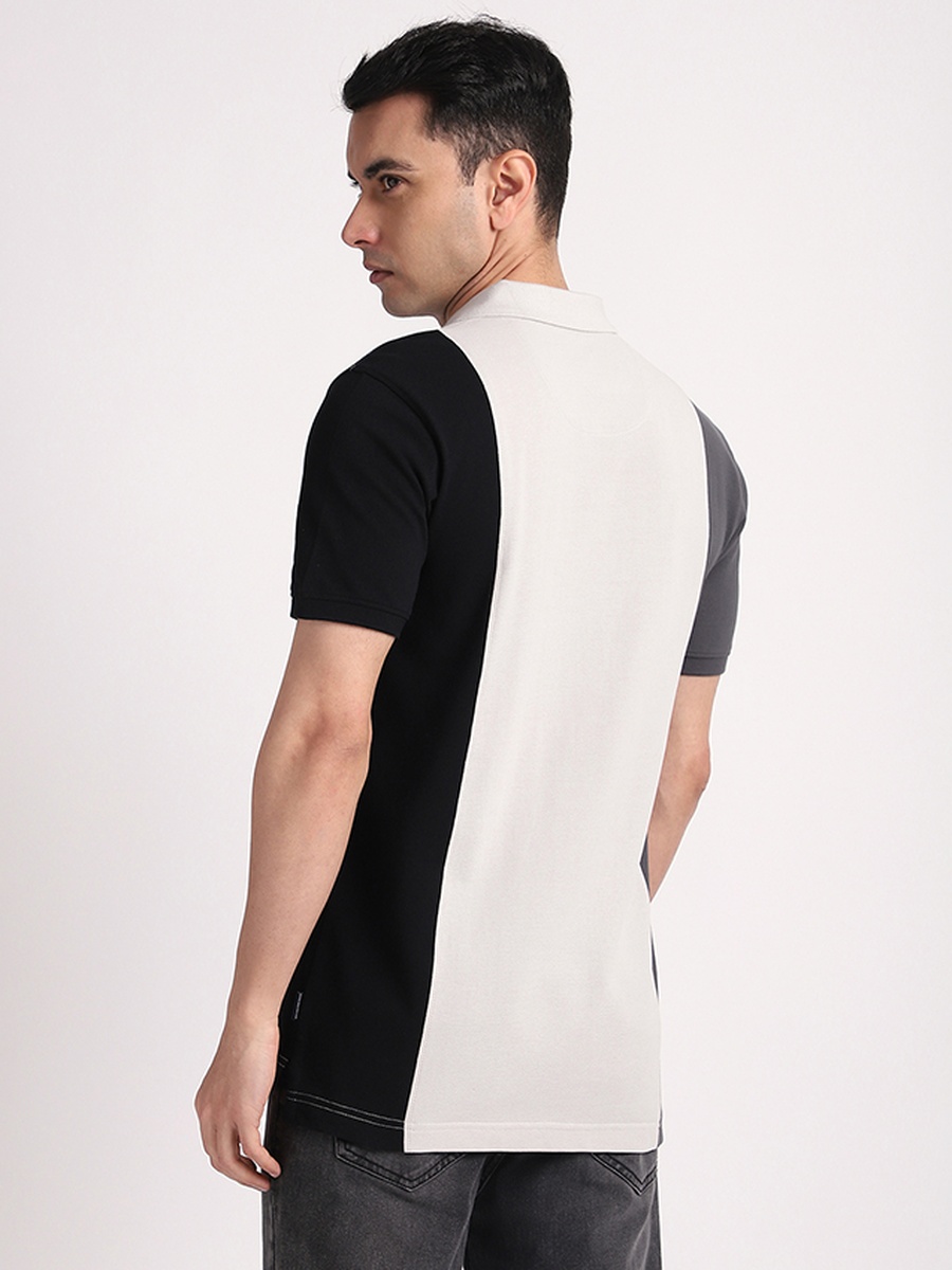 Color Block Short Sleeve Polo T-Shirt