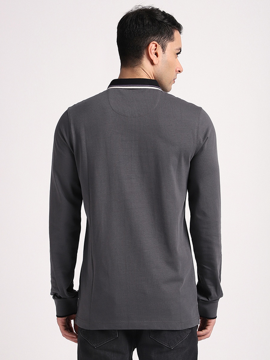 Tipped Long Sleeve Polo T-Shirt