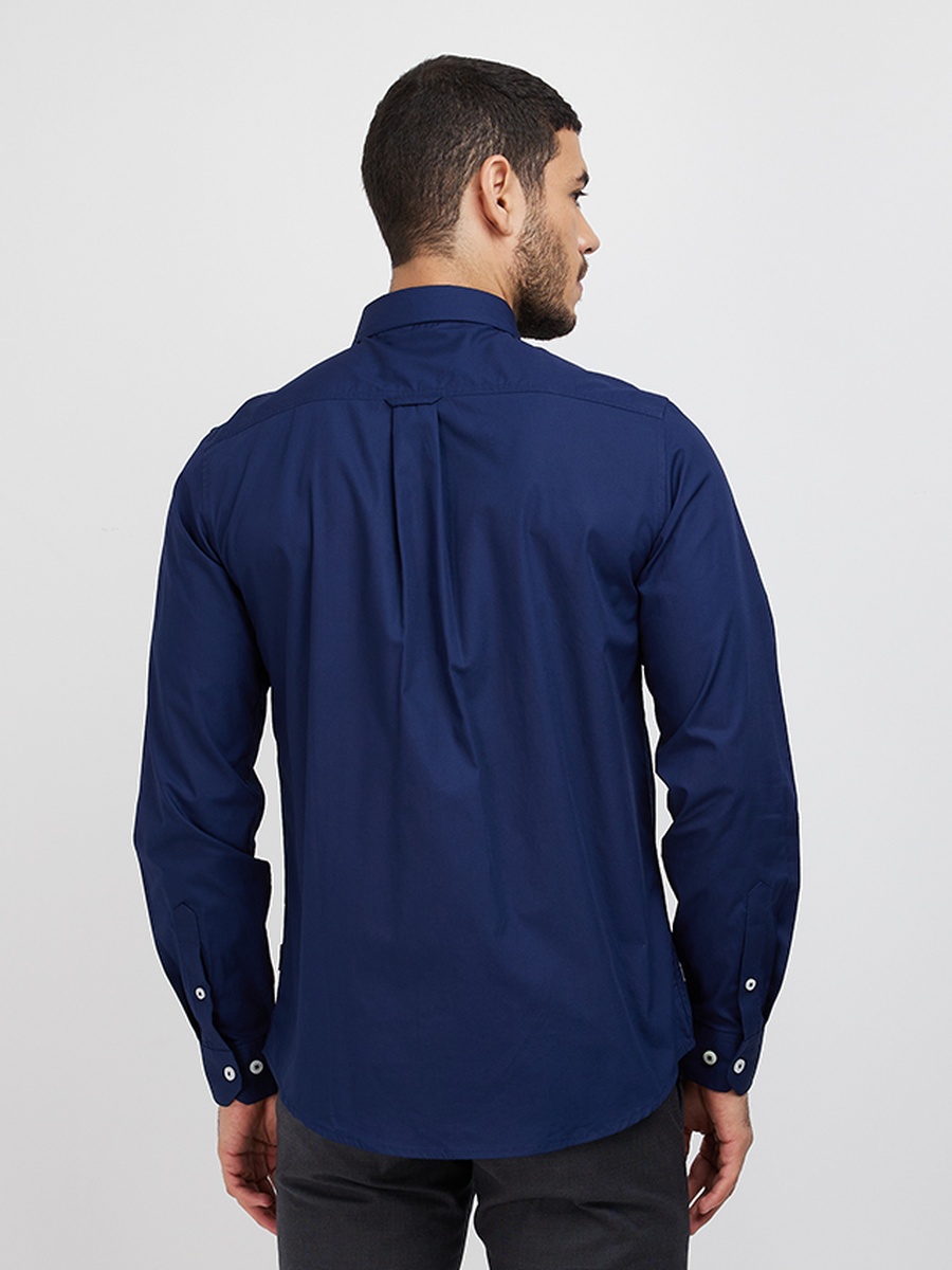 Plain Long Sleeve Shirt with Logo Detail