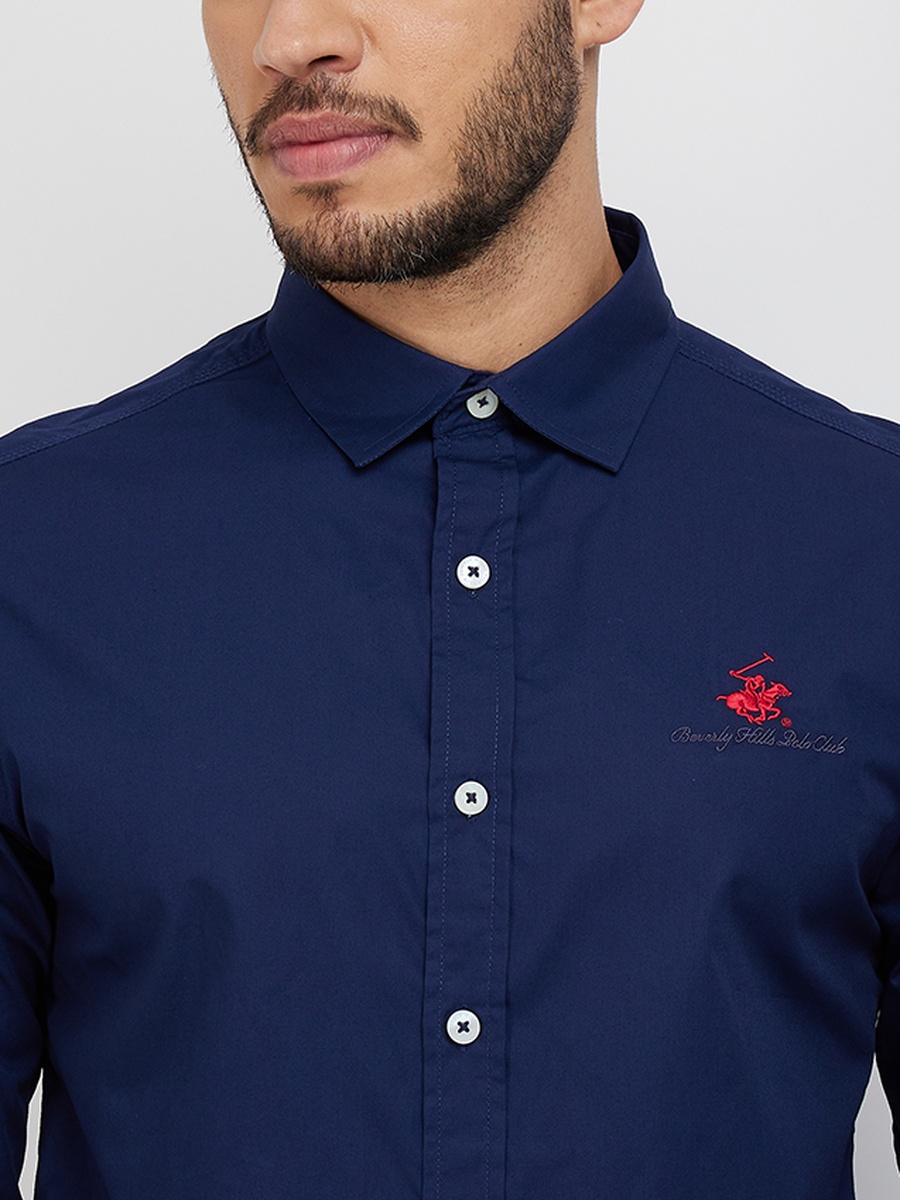 Plain Long Sleeve Shirt with Logo Detail