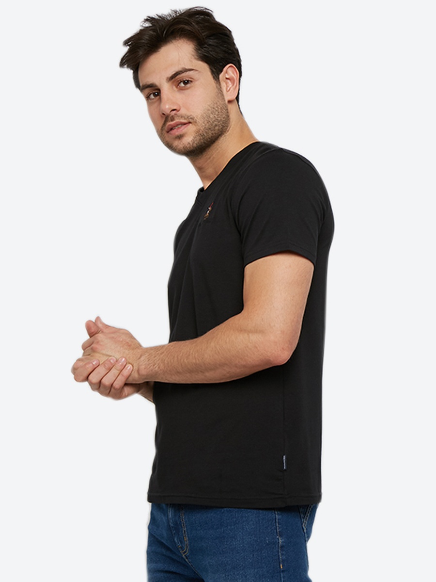 Logo Detail V Neck Short Sleeve T-Shirt