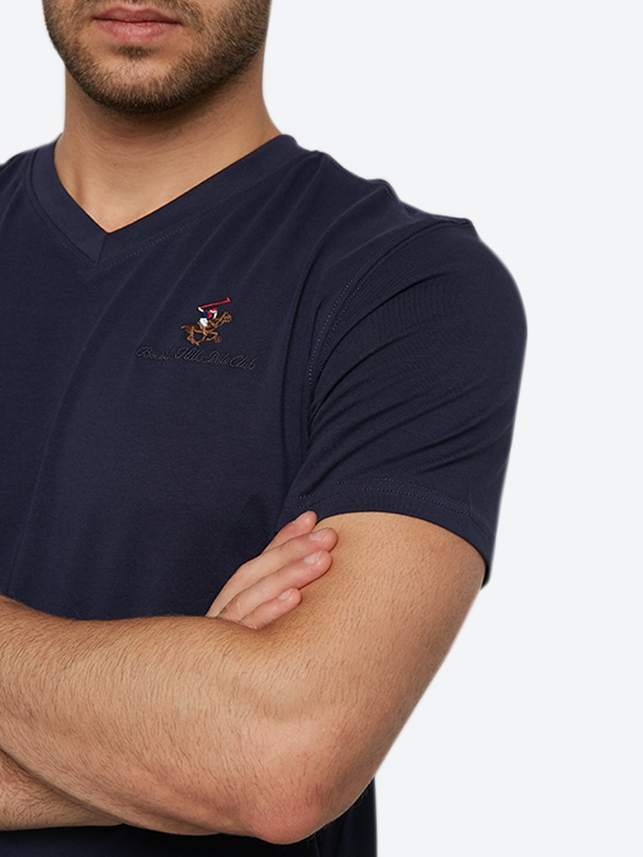 Logo Detail V Neck Short Sleeve T-Shirt