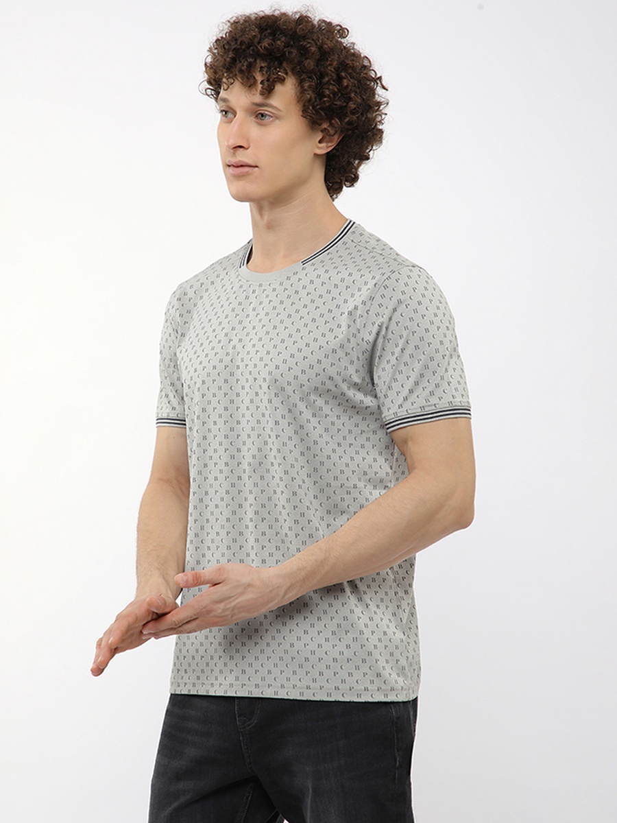 Printed Tipped Short Sleeve T-Shirt