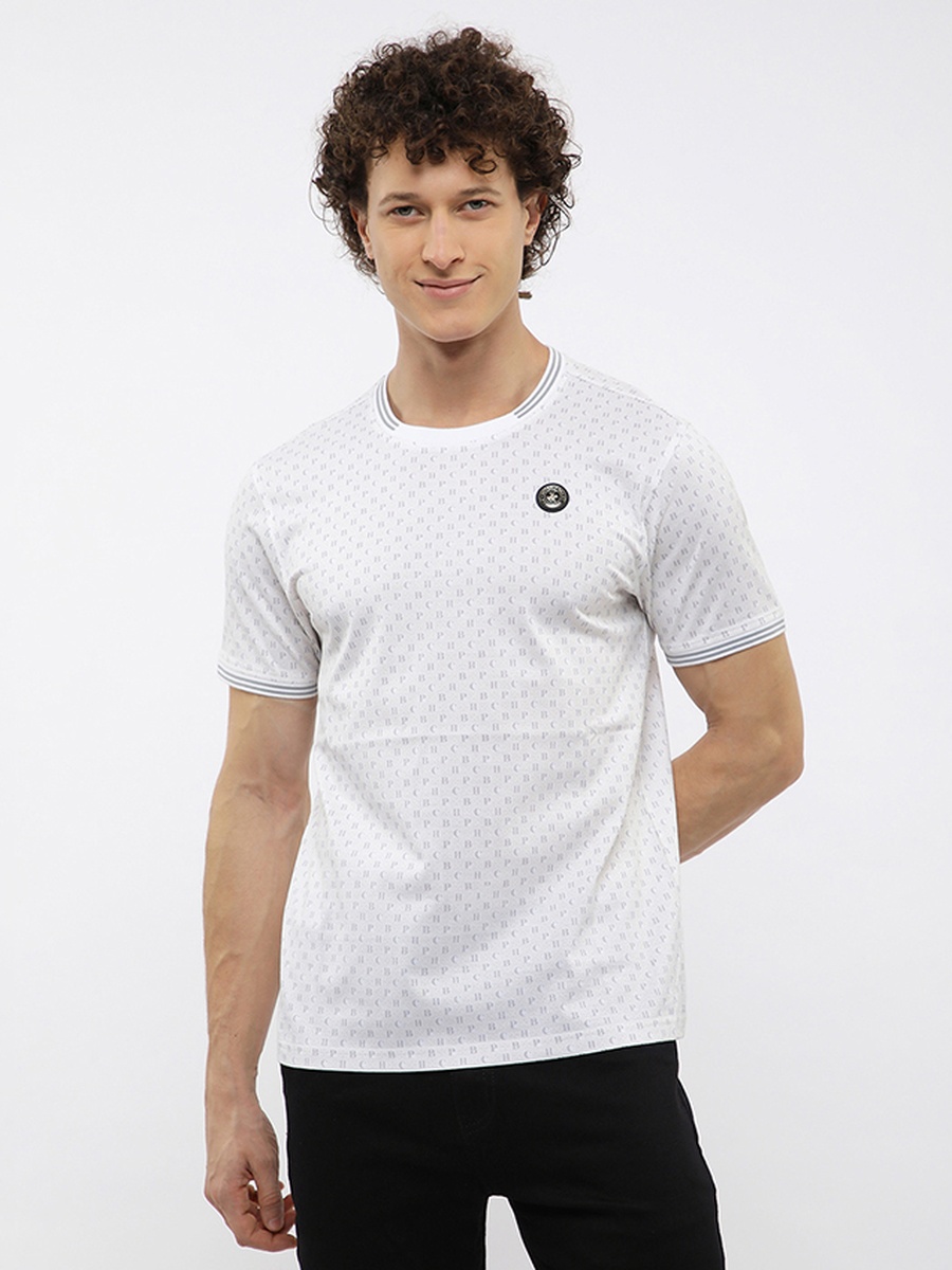 Printed Tipped Short Sleeve T-Shirt