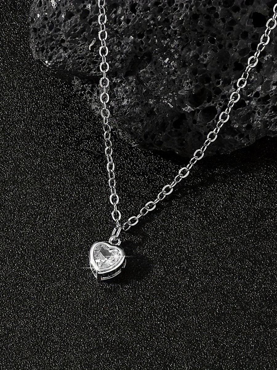 Silver Heart Pendant Necklace