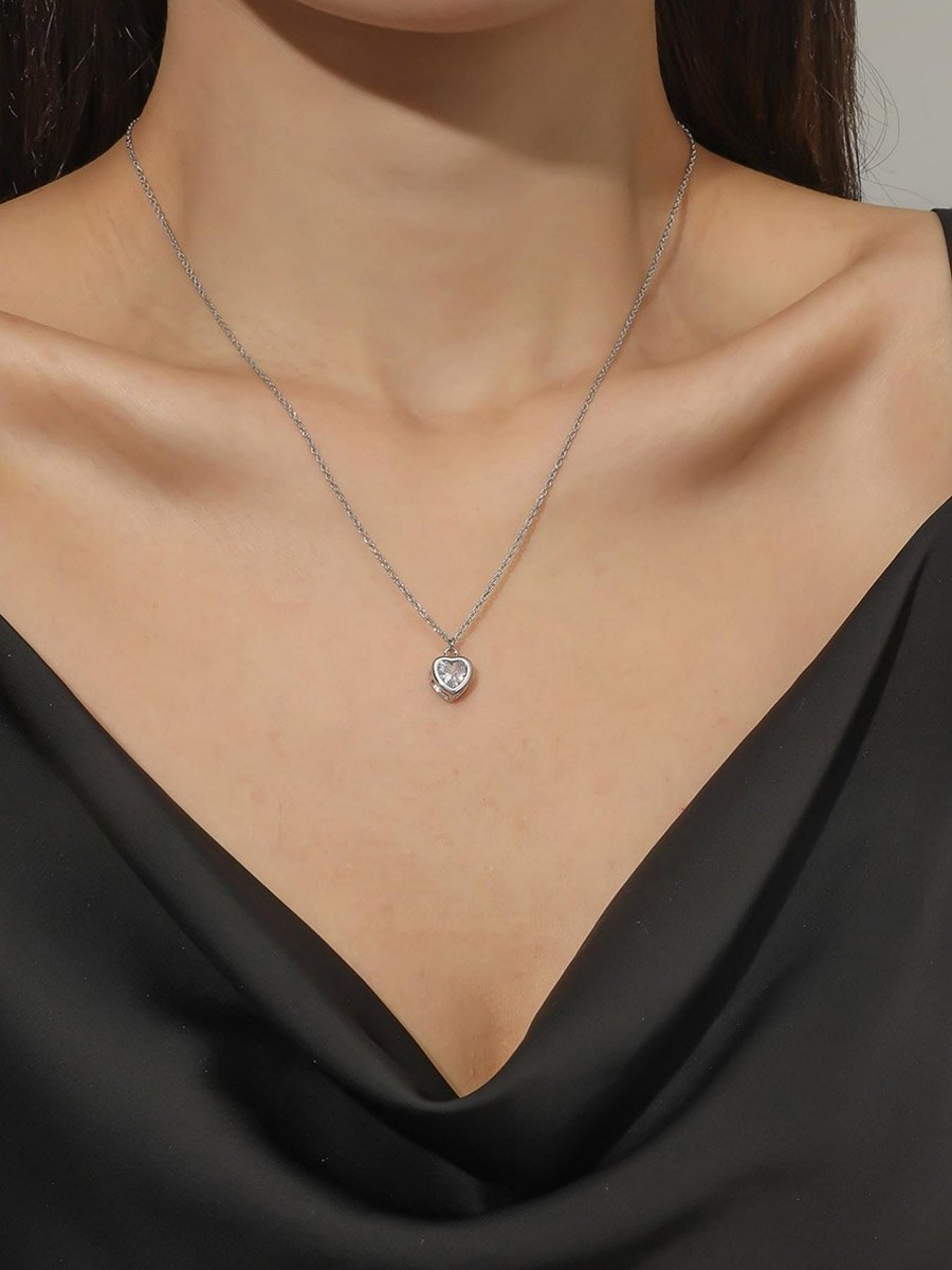 Silver Heart Pendant Necklace