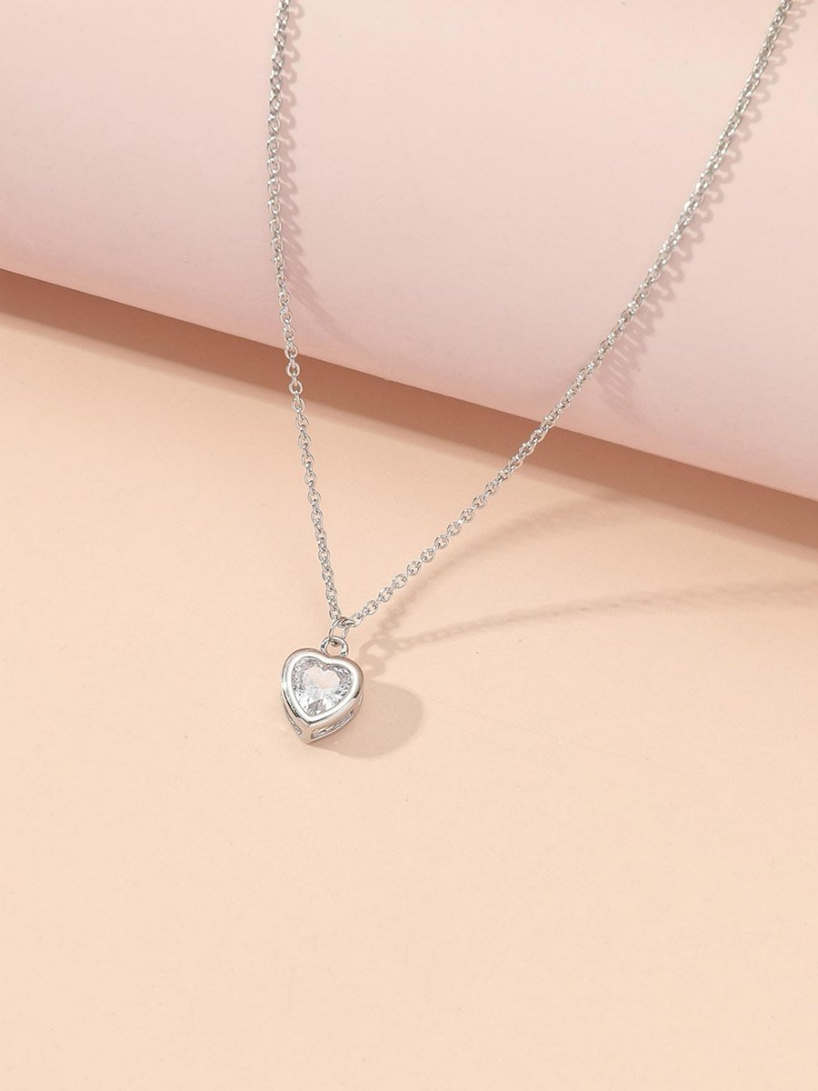 Silver Heart Pendant Necklace