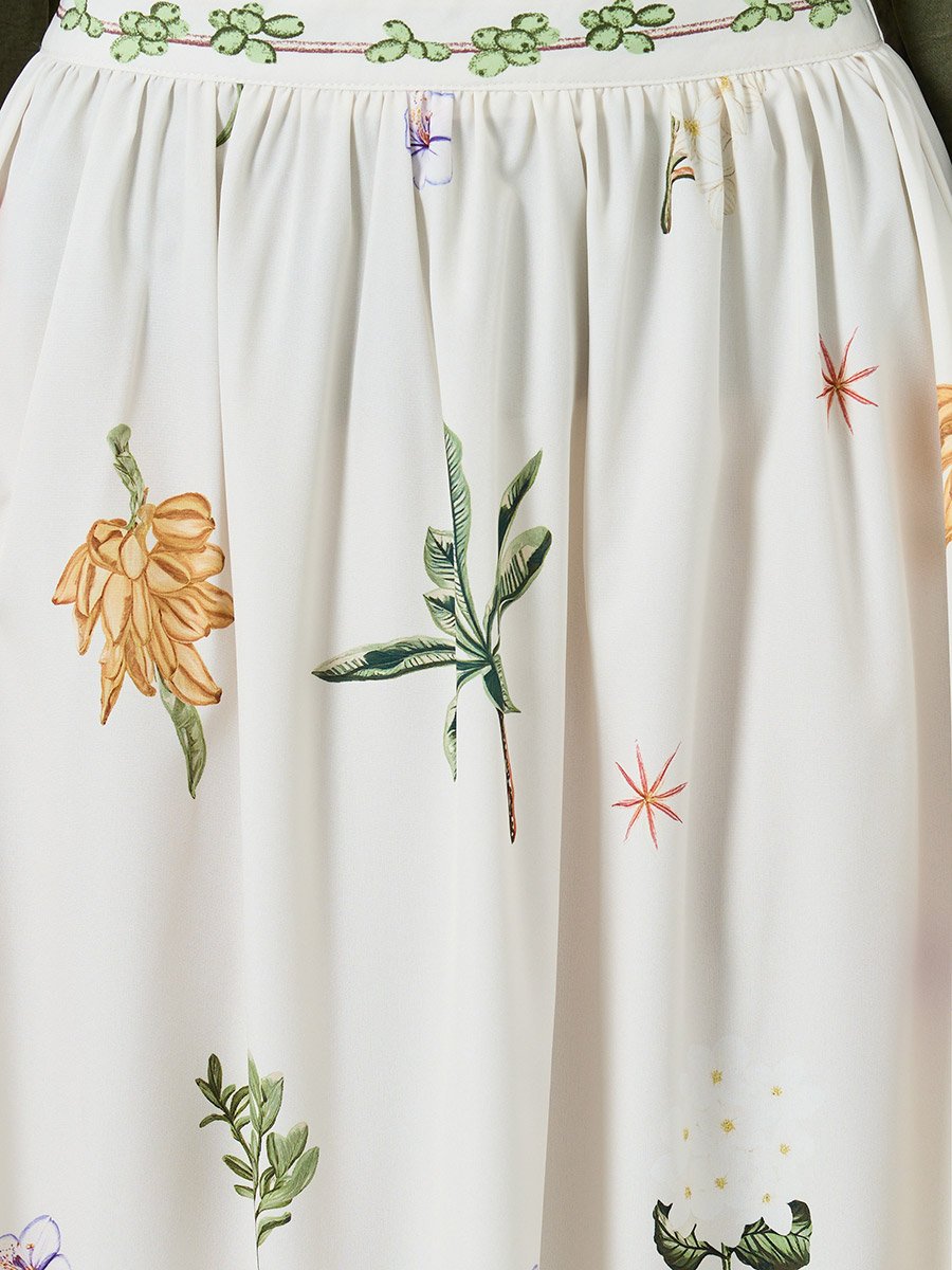 Women Floral Print A-Line Maxi Skirt