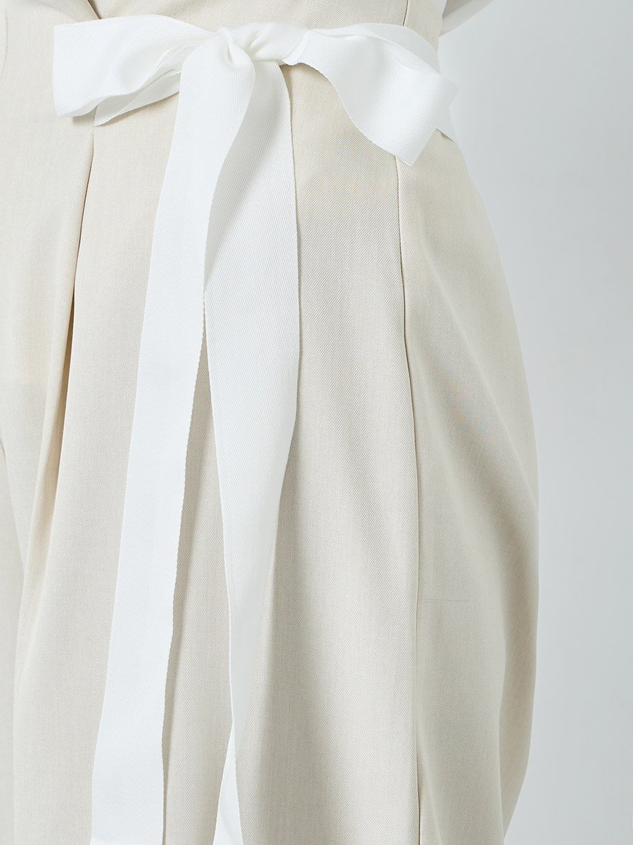 Women Beige Wide Leg Pants