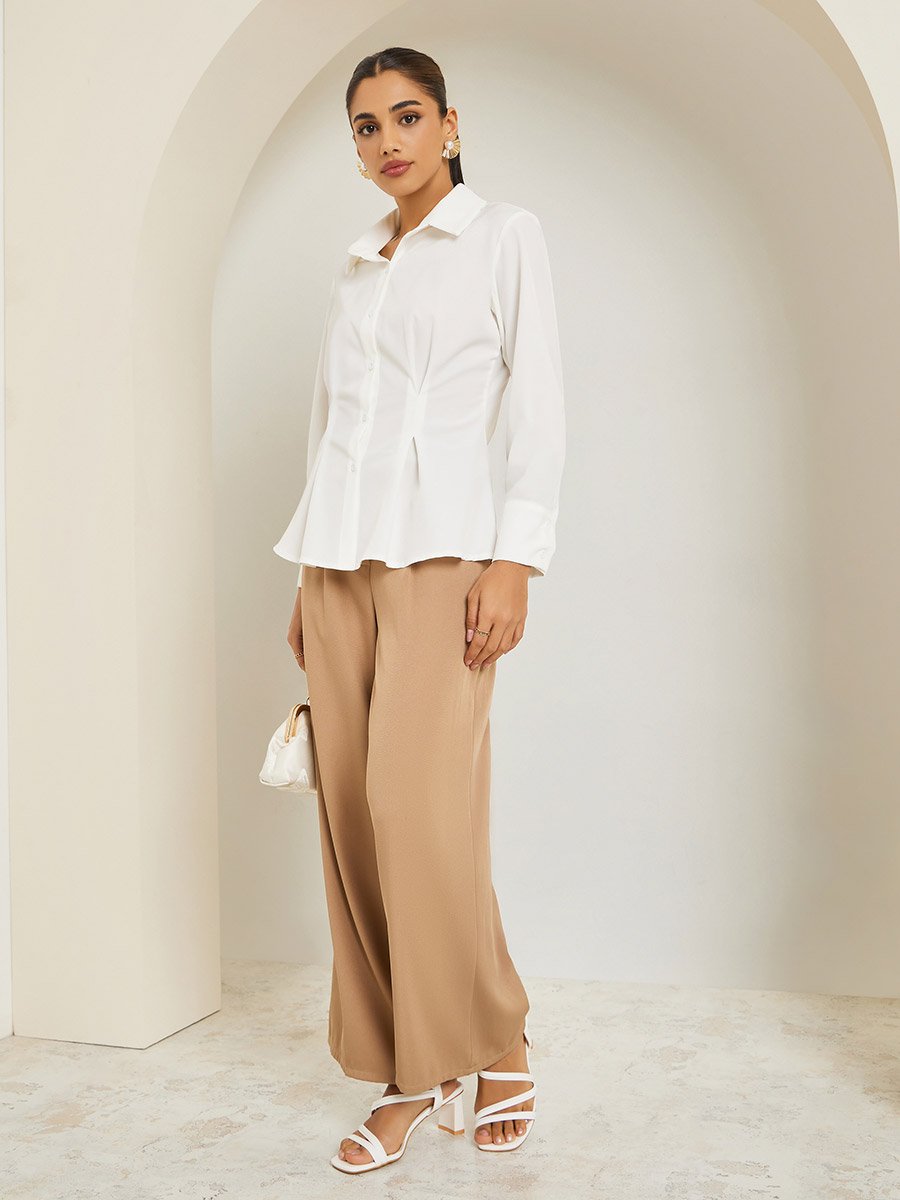 Women White Long Sleeve Shirt