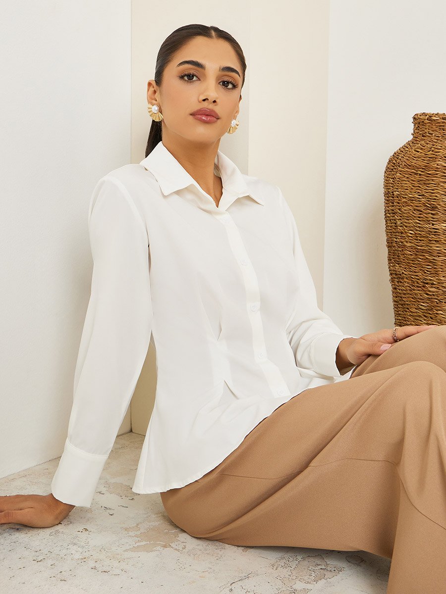 Women White Long Sleeve Shirt
