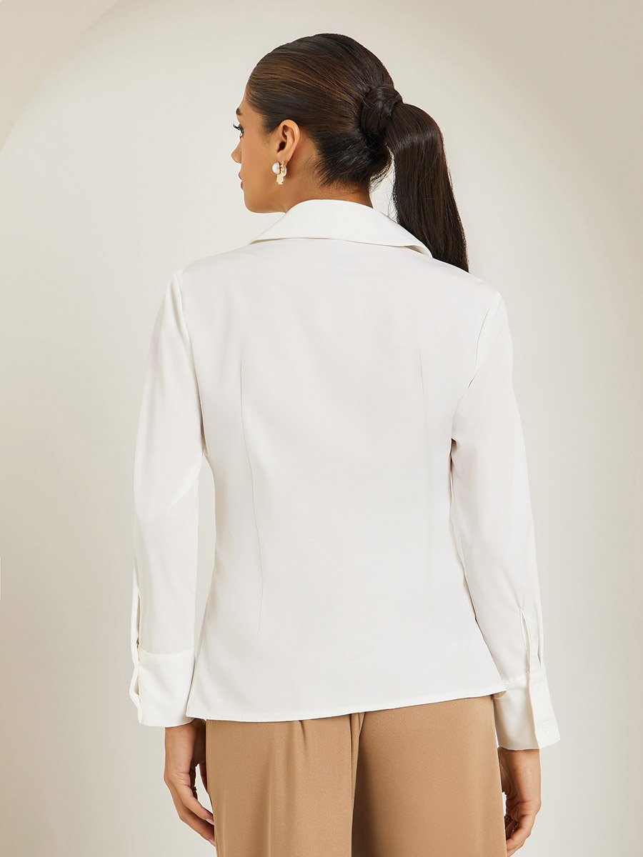 Women White Long Sleeve Shirt