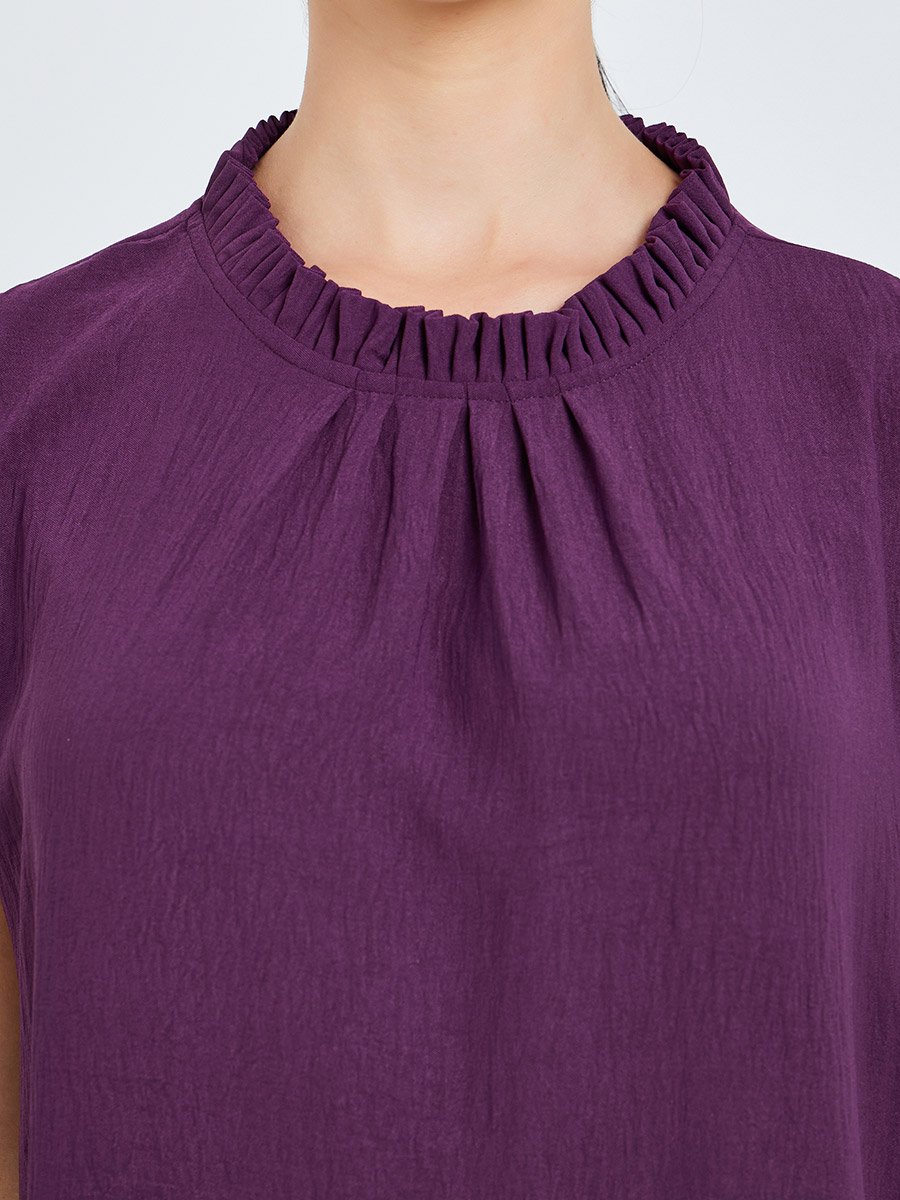 Women Purple Sleeveless A-Line Under Abaya Dress