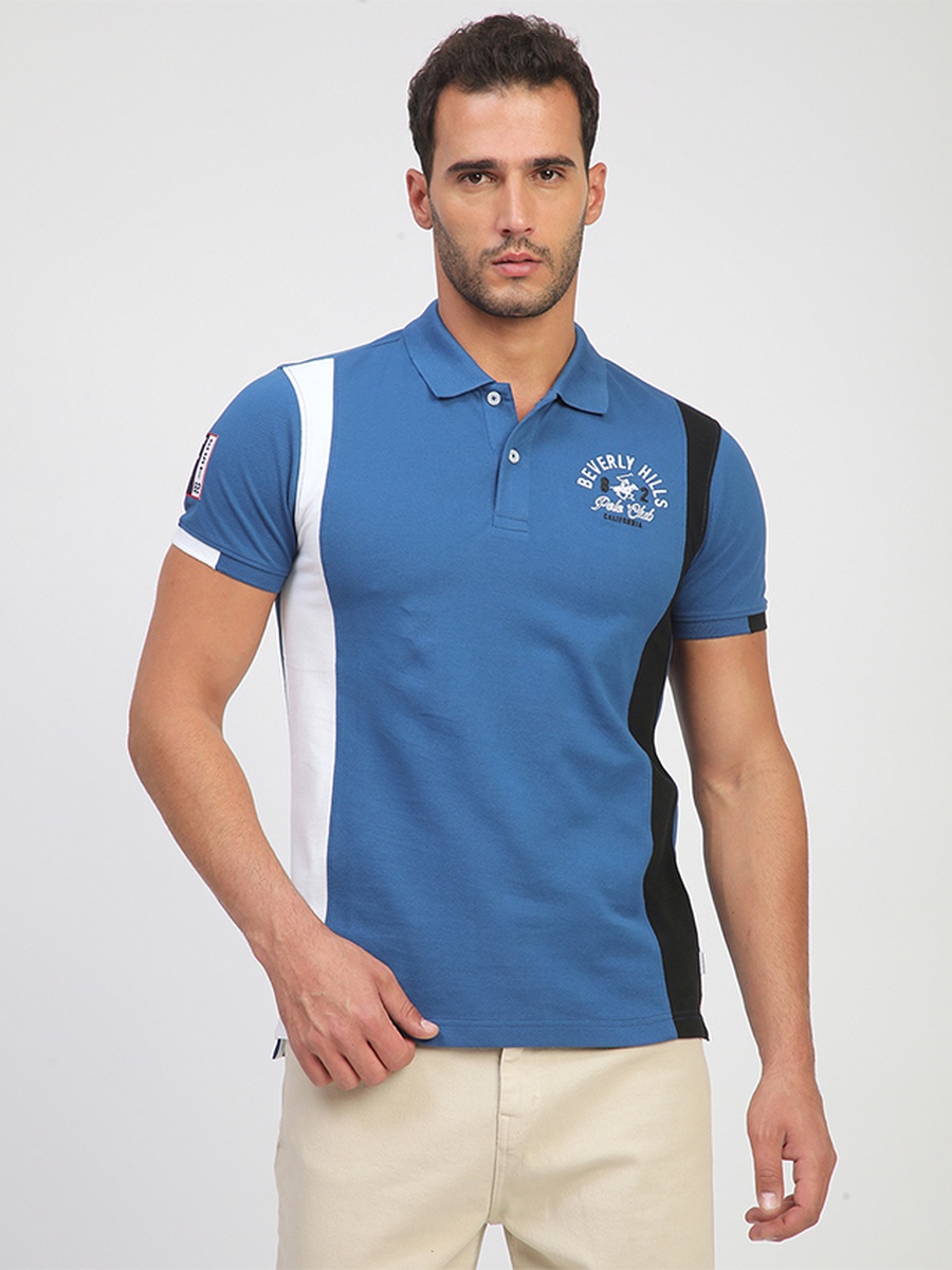 Contrast Panel Short Sleeves Polo