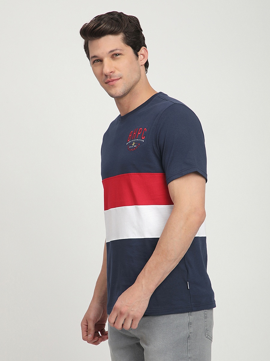 Navy Blue Graphic Print Short Sleeve T-Shirt