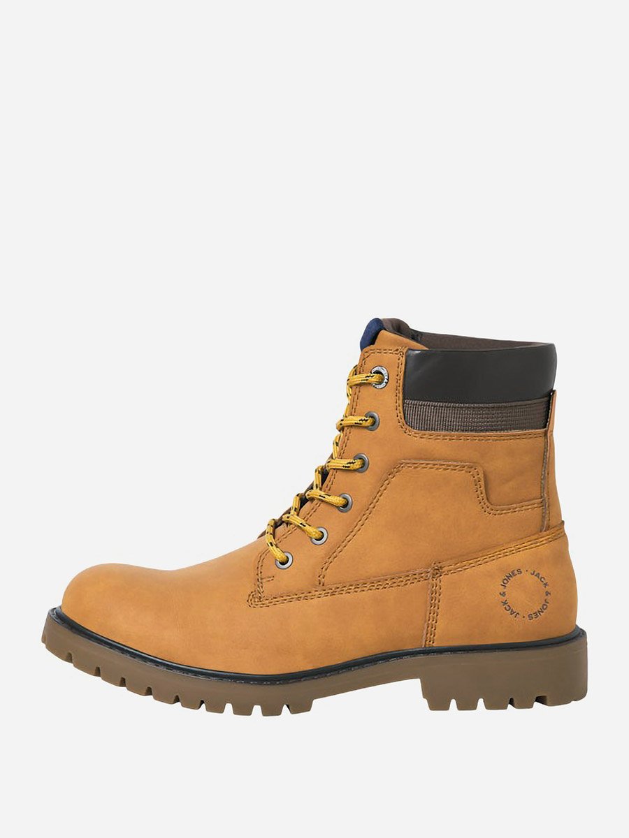 Brown Lace-Up PU Nubuck Boots