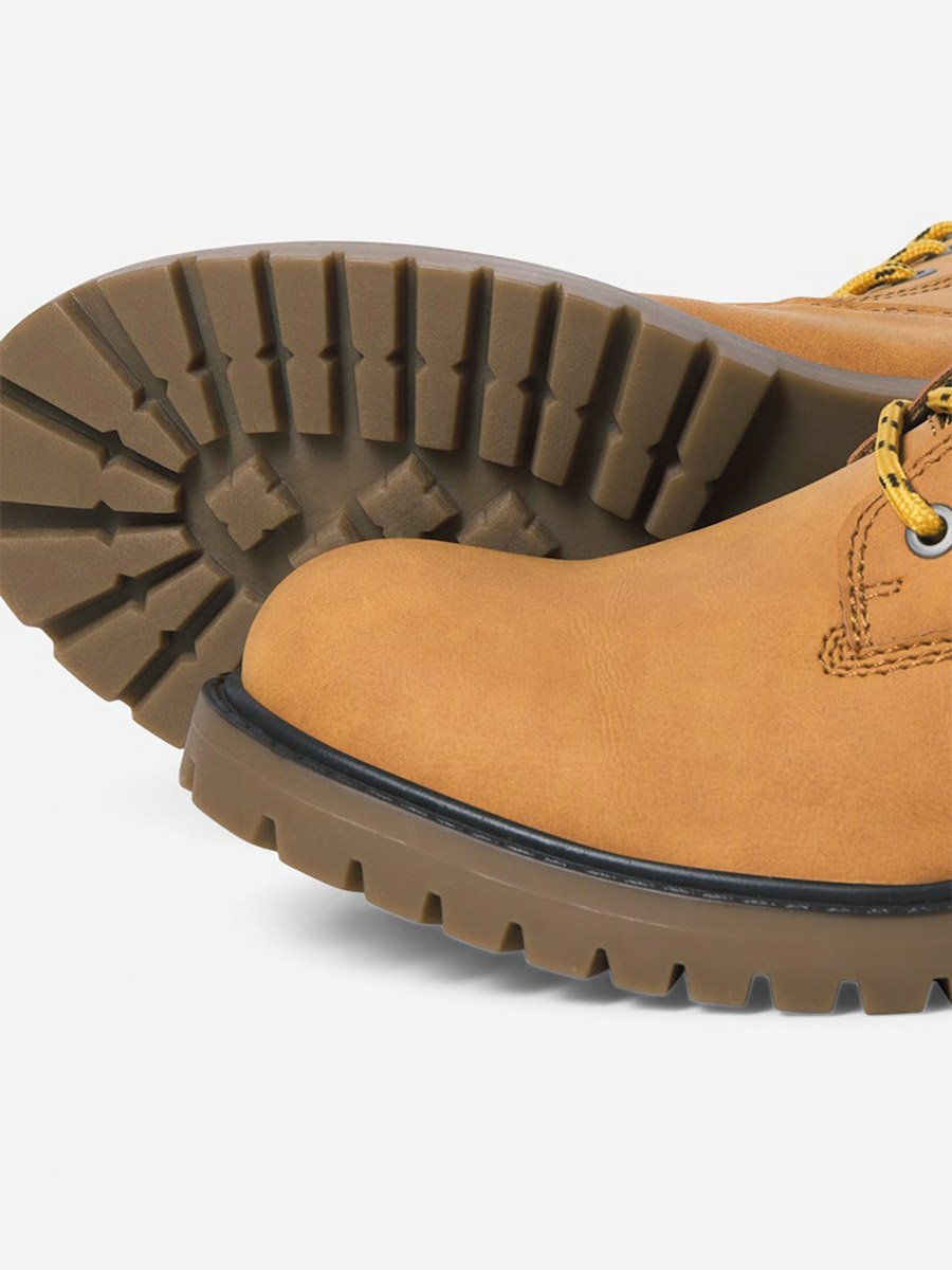 Brown Lace-Up PU Nubuck Boots