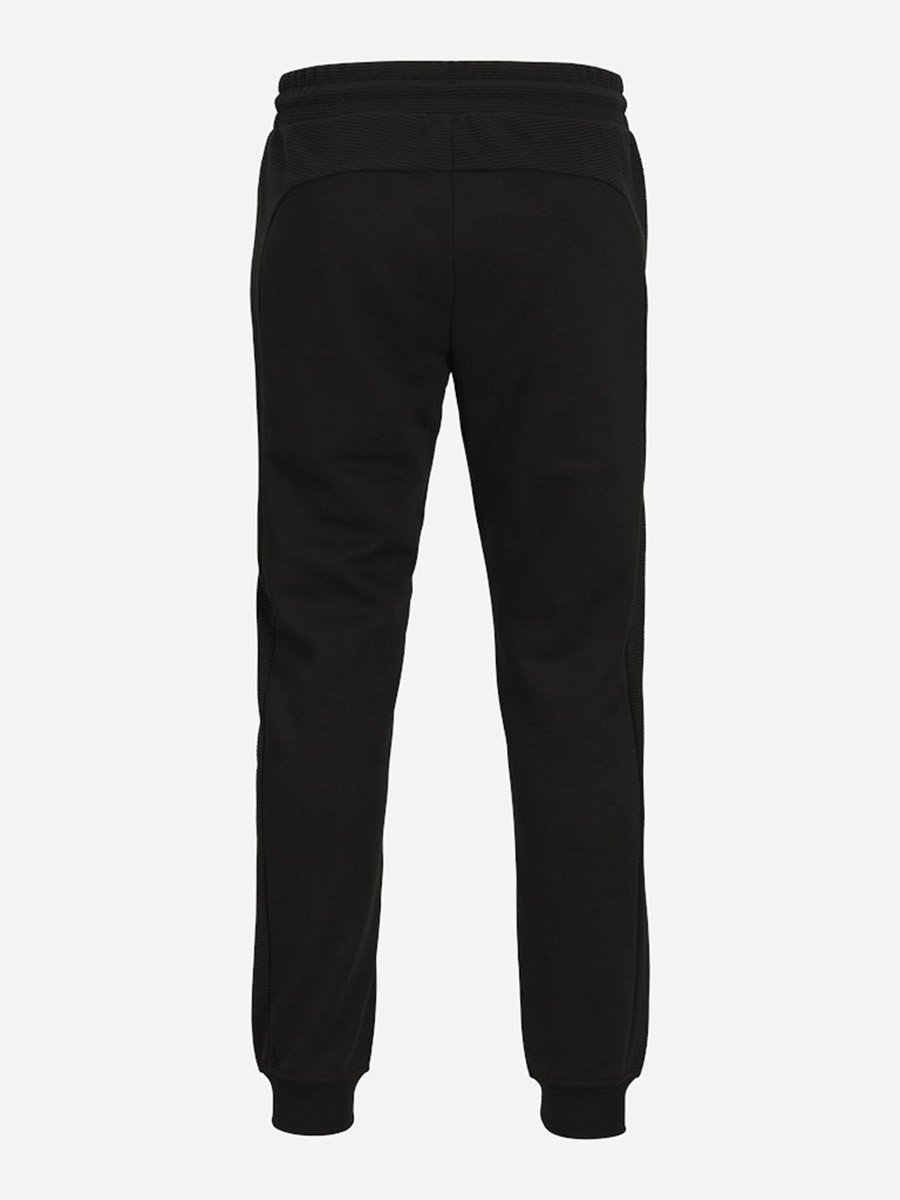 Black Textured Panel Cuffed Joggers