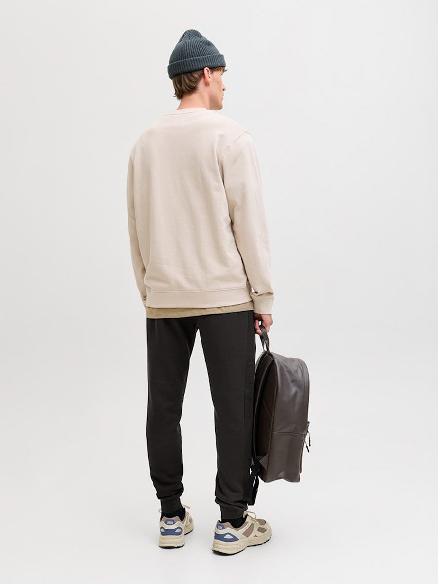 Black Textured Panel Cuffed Joggers