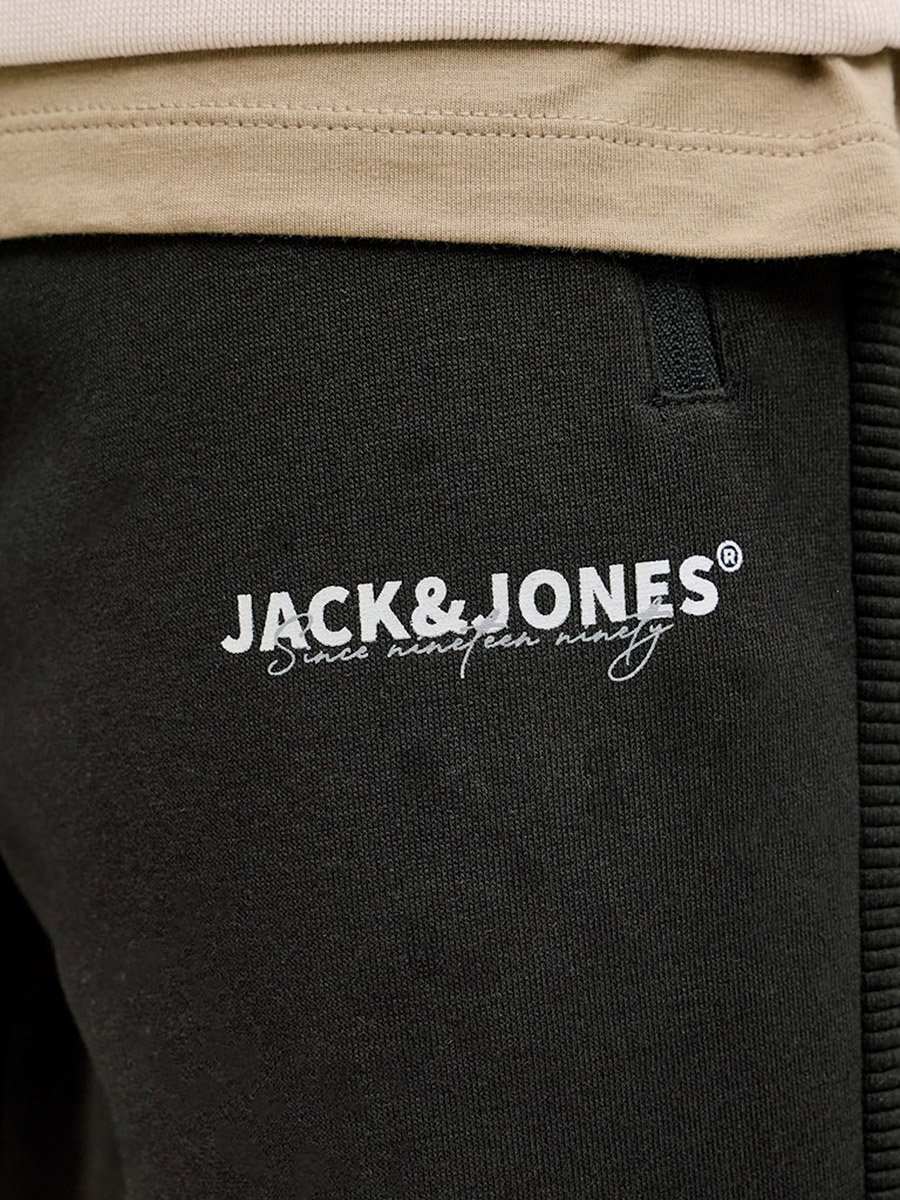 Black Textured Panel Cuffed Joggers