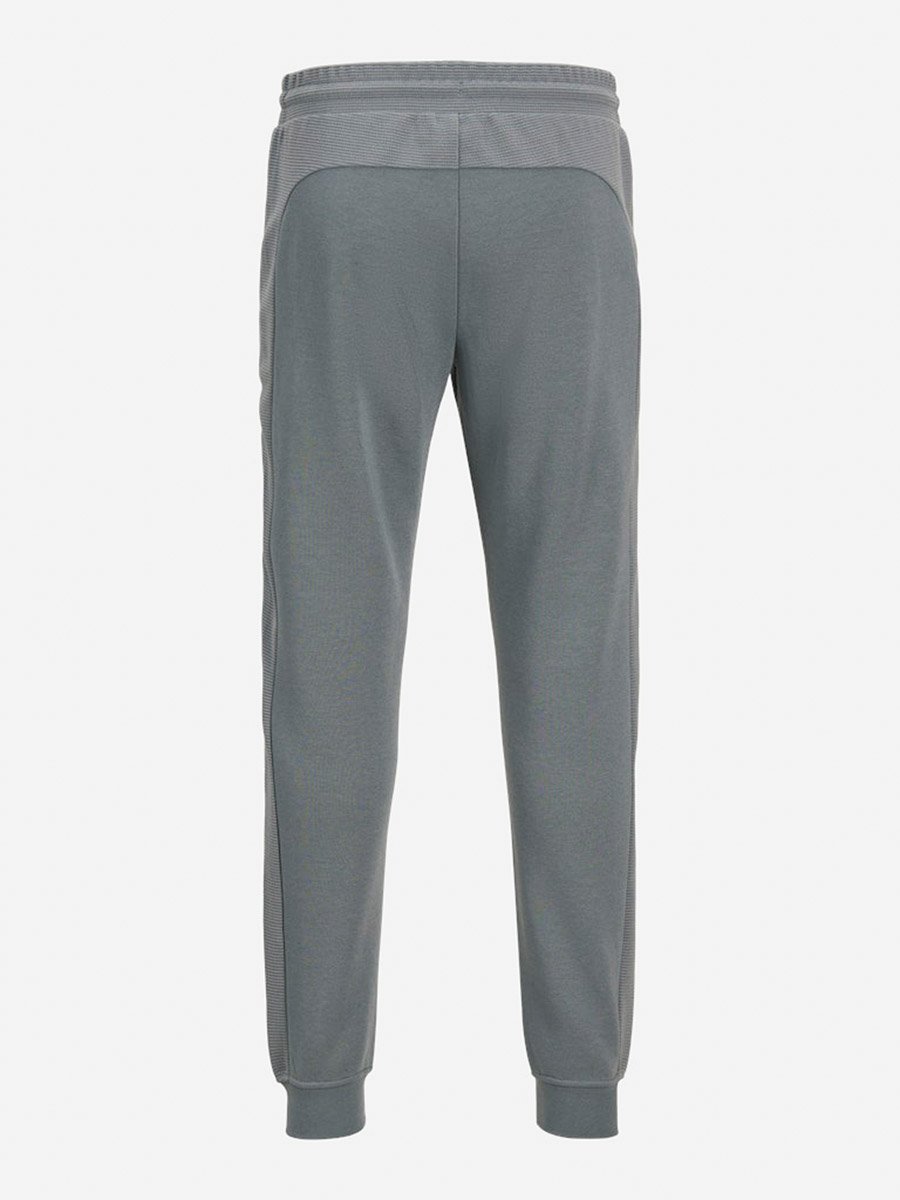 Grey Textured Panel Cuffed Joggers