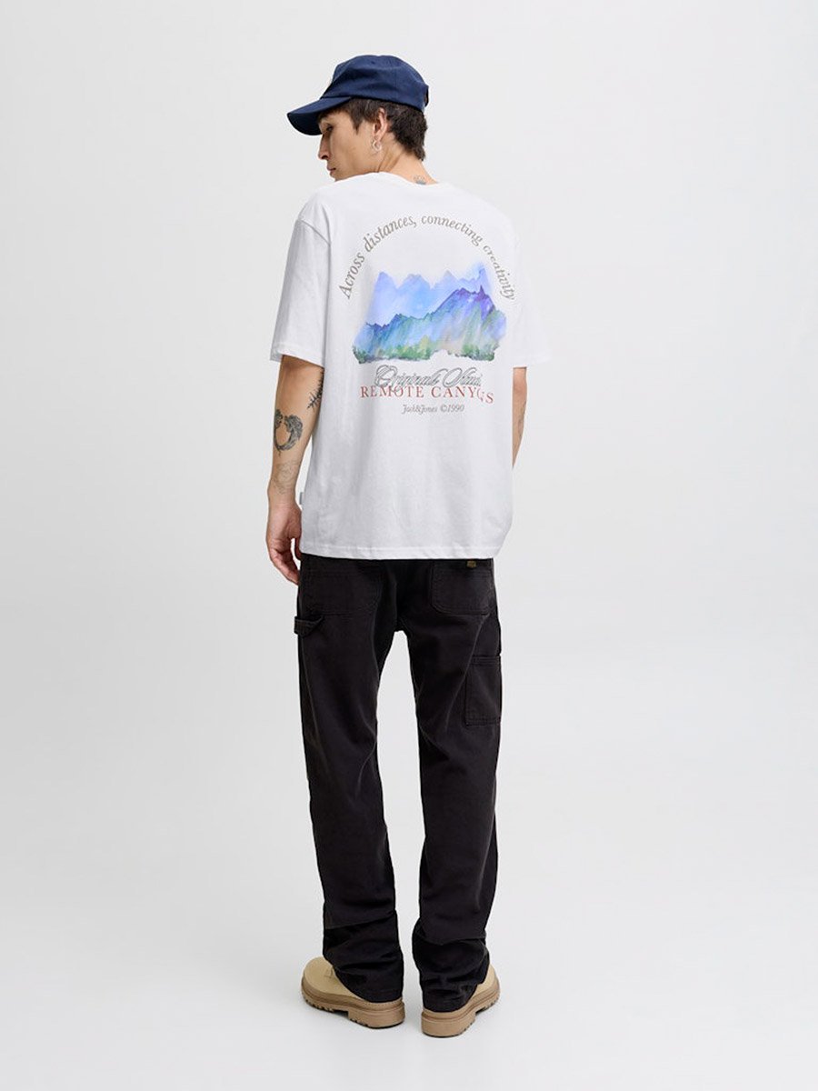 White Graphic Print Relaxed Fit T-Shirt
