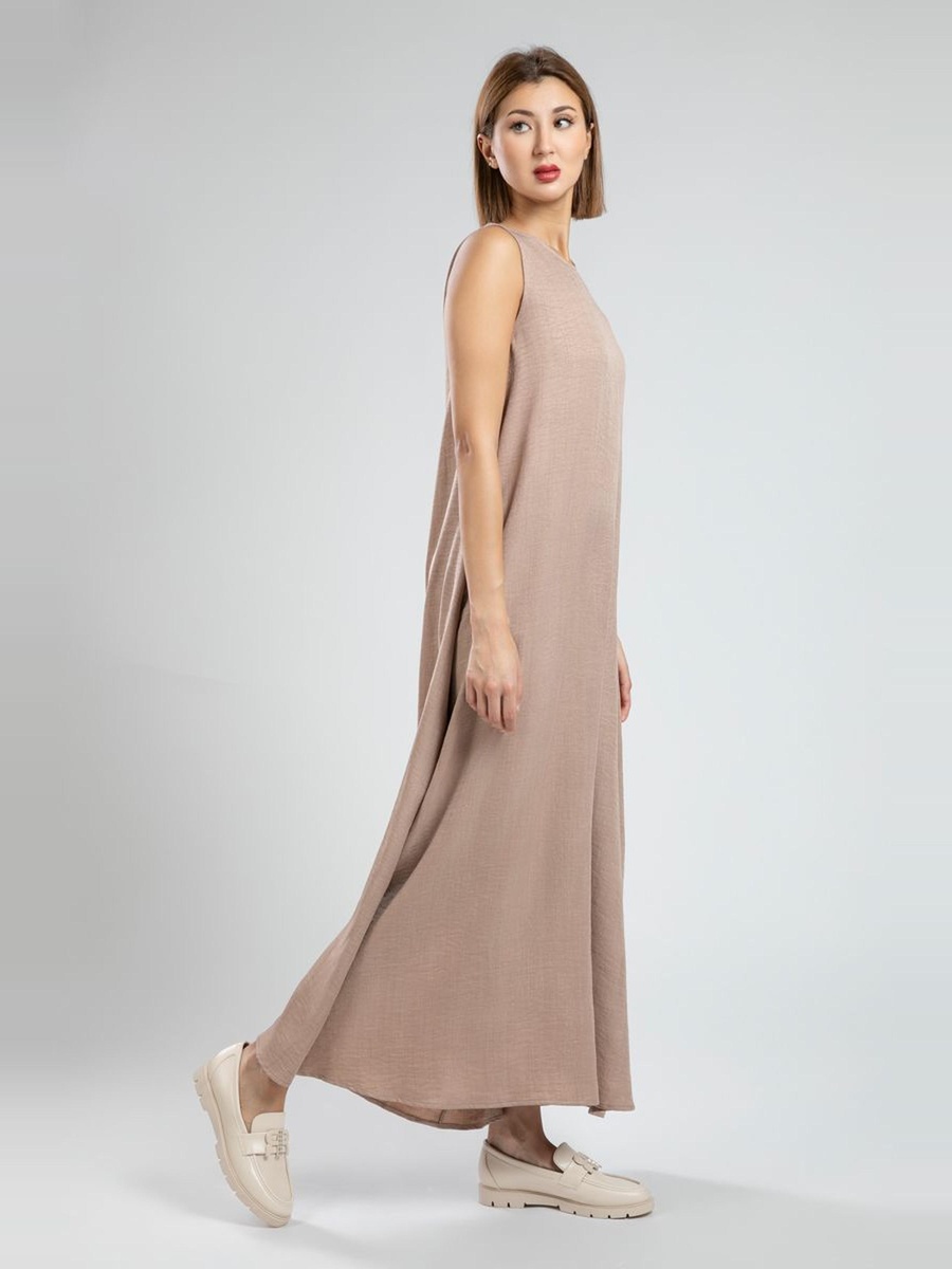Plain Sleeveless A-Line Maxi Dress
