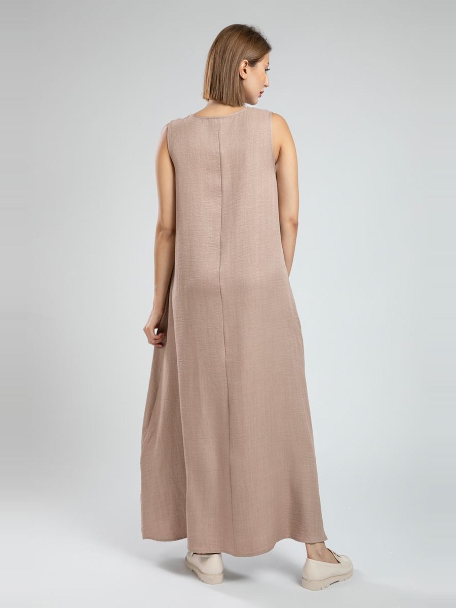 Plain Sleeveless A-Line Maxi Dress
