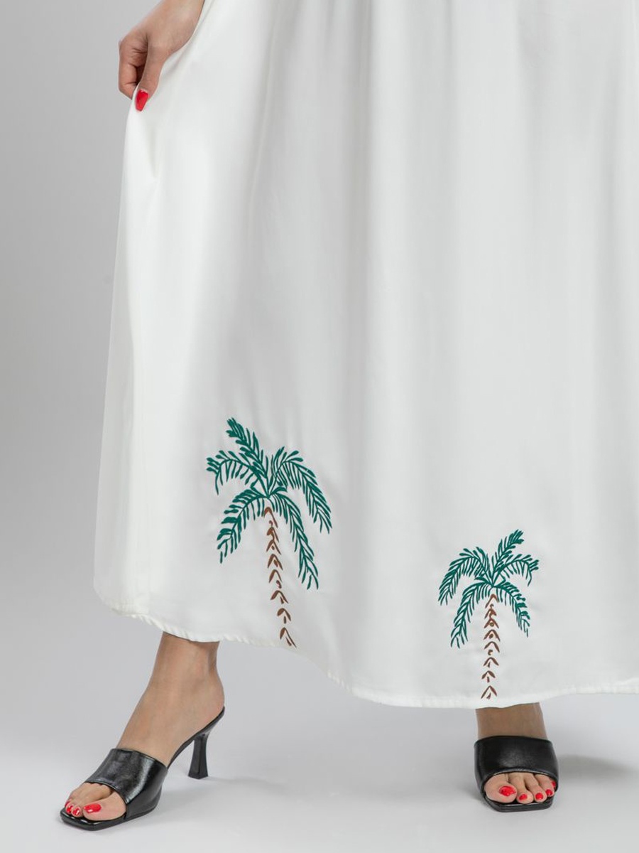 Puff Sleeves Printed Maxi Dress
