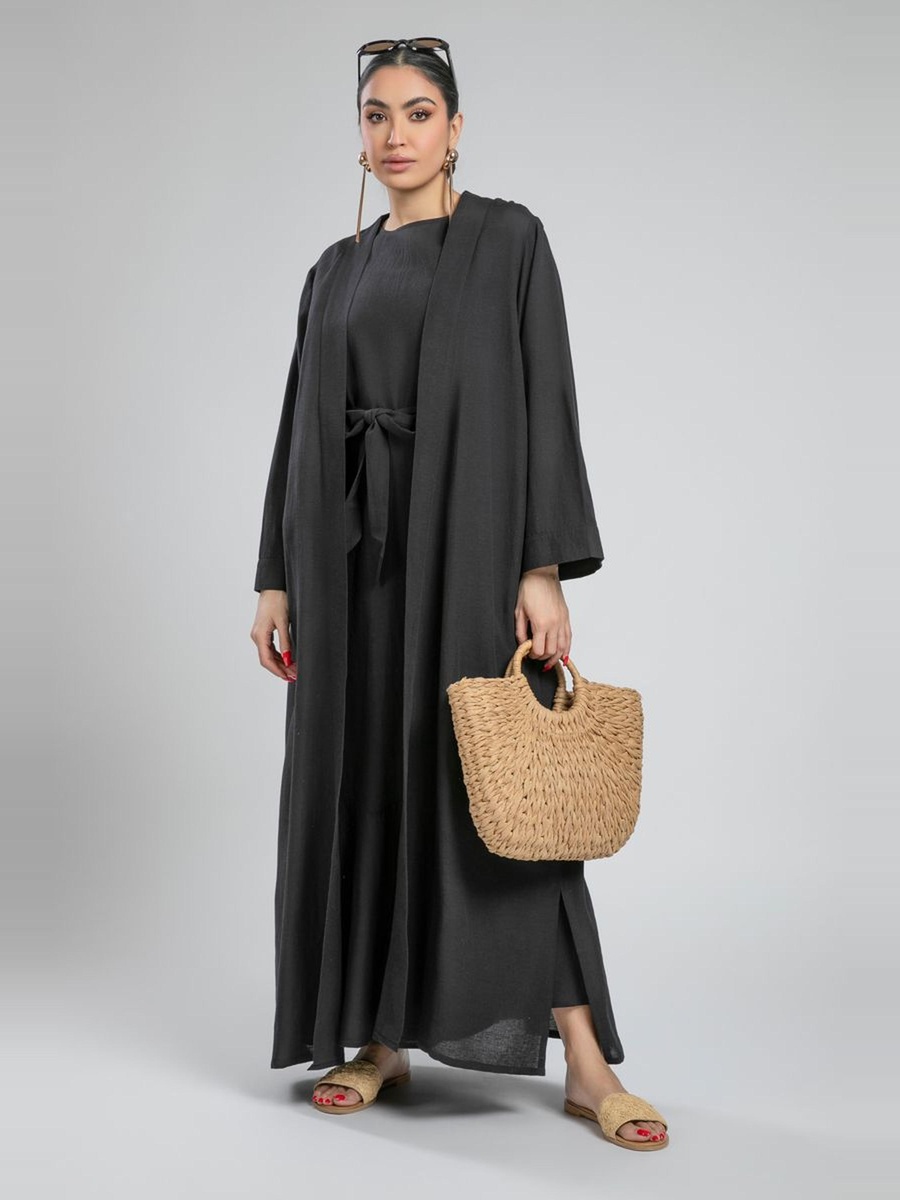 Open Maxi Abaya with Side Slits