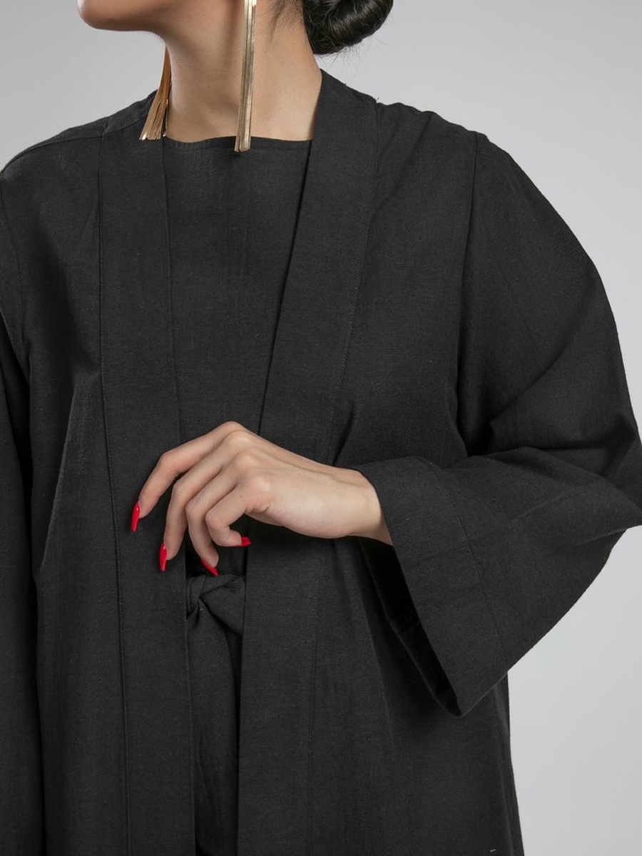Open Maxi Abaya with Side Slits