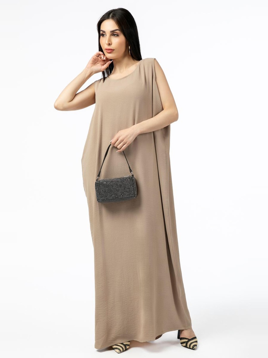 Sleeveless Solid A-Line Maxi Dress