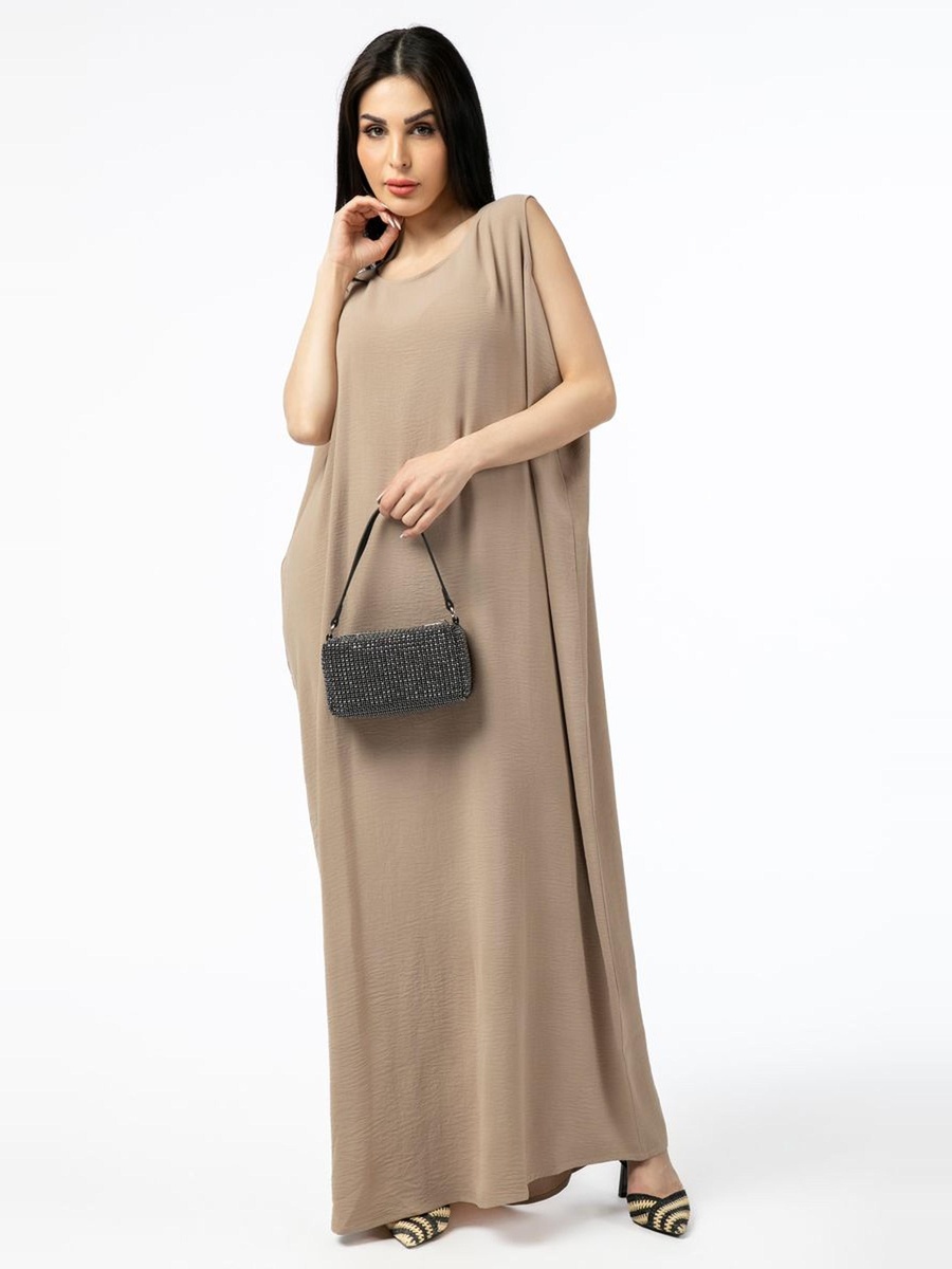 Sleeveless Solid A-Line Maxi Dress