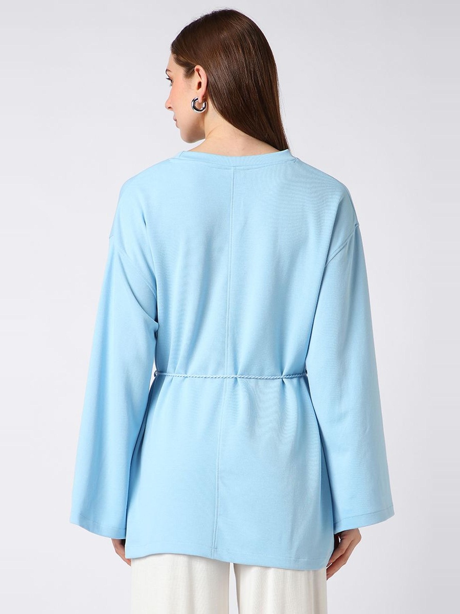 Solid Colored Top with Waist Strap