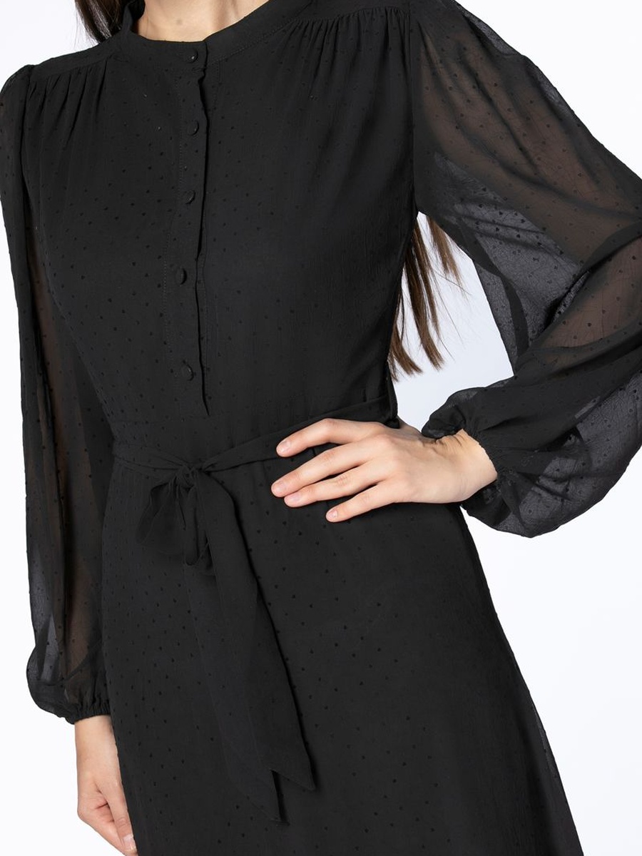 Dress with Textured Chiffon